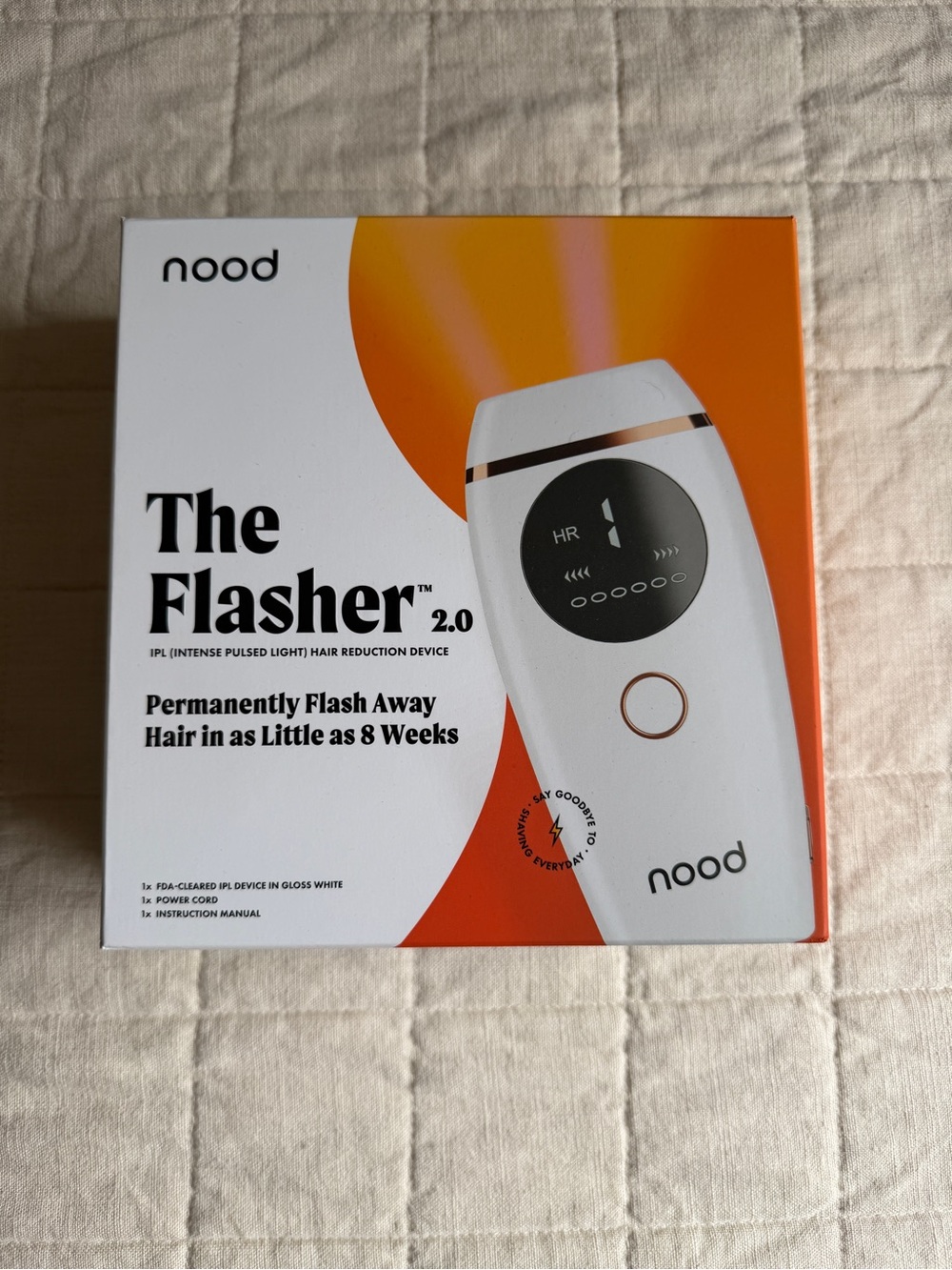 nood The Flasher 2.0 IPL Hair Reduction Device — White with Rose-Gold Accent